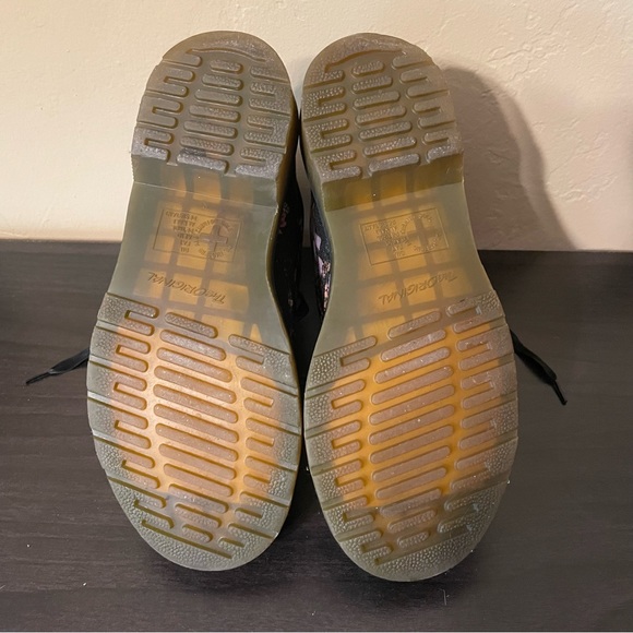 Doc Martens Floral Boots with Black Satin Laces - Picture 2 of 5